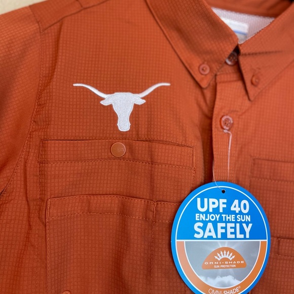 NWT Columbia PFG Texas Longhorns Shirt Boys L14/16 - Picture 2 of 7